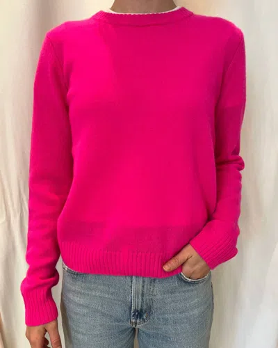 Alashan Cashmere Chloe Shrunken Crew Sweater In Tickled Pink