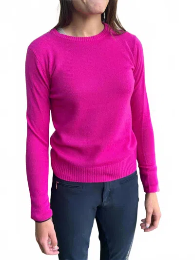 Alashan Cashmere Classic Cashmere Crew Neck Sweater In Dragon Fruit In Pink