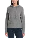 Alashan Cashmere Coco Boxy Thermal Cashmere Hoodie In Gray