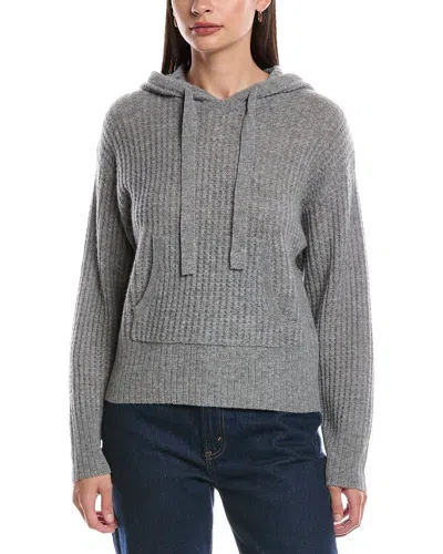 Alashan Cashmere Coco Boxy Thermal Cashmere Hoodie In Gray