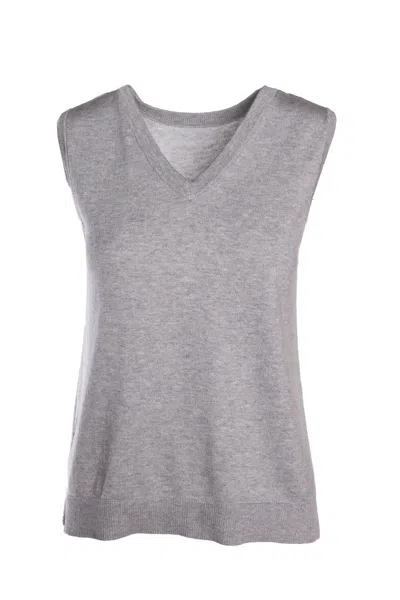 Alashan Cashmere Cotton & Cashmere Reversible Sleeveless Top In Grey