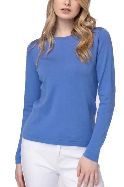Alashan Cashmere Cotton Cashmere Classic Crew Neck Pullover In Mtn Blue