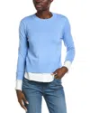 Alashan Cashmere Duet Shirttail Cashmere-blend Sweater In Blue