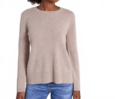 Alashan Cashmere Easy Crew Neck Sweater In Coconut In Multi