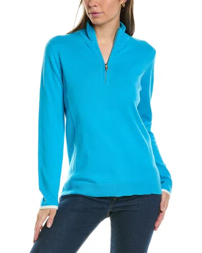 Alashan Cashmere Evie Ruffle Trim Cashmere Pullover In Blue