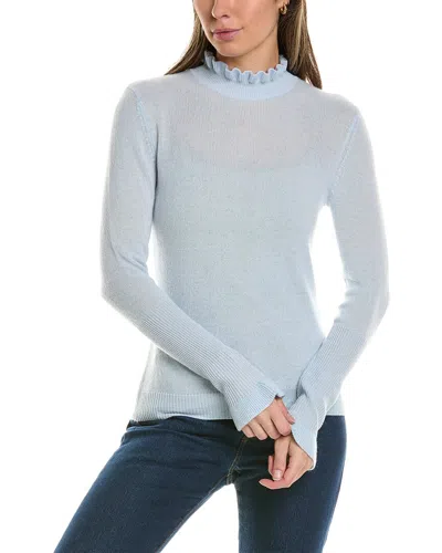 Alashan Cashmere Evie Ruffle Trim Cashmere Pullover In Blue