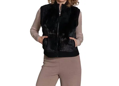 Alashan Cashmere Fairbanks Faux Fur Zip Vest In Black