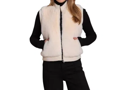 Alashan Cashmere Fairbanks Faux Fur Zip Vest In Chalk In Neutral
