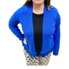Alashan Cashmere Fringe Crop Cardigan In Blue In Blue