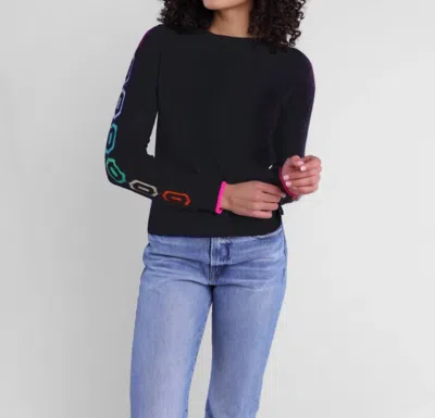 Alashan Cashmere Gatsby Retro Raglan Sweater In Ebony In Black