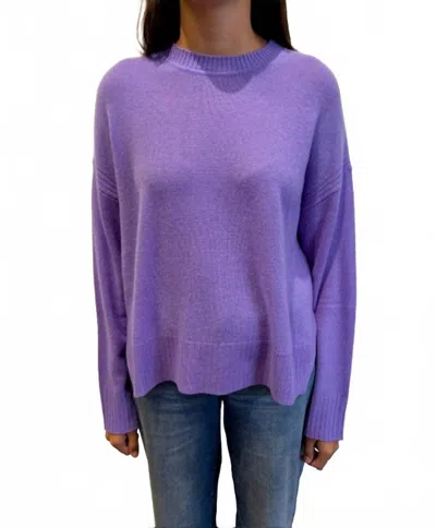 Alashan Cashmere Gramercy Boxy Crew Sweater In Veronica In Purple