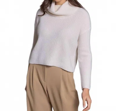 Alashan Cashmere Greer Shaker Turtleneck Top In White