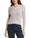 Alashan Cashmere Hazel Lurex Cable Cashmere-blend Sweater In Gray