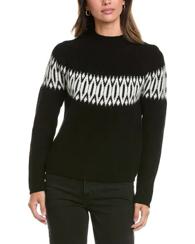 Alashan Cashmere Islay Shaker Fair Isle Wool Sweater In Black