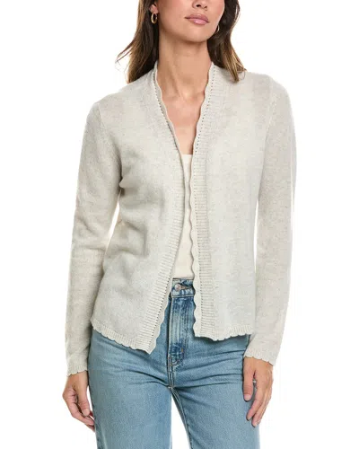 Alashan Cashmere Leah Scallop Trim Cashmere Sweater In Gray