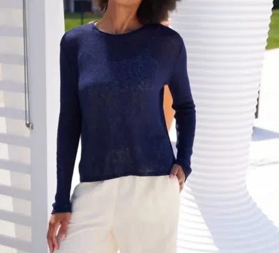 Alashan Cashmere Line Stitch Crew Neck In Stargazer