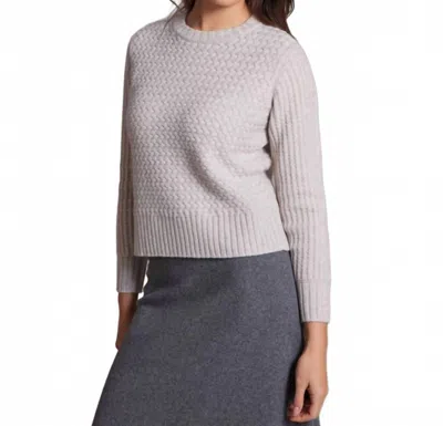 Alashan Cashmere Merino Woven Waffle Crew Top In Grey In Gray