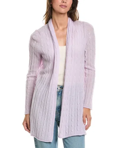 Alashan Cashmere Mini Breezy Cable Cashmere Duster Cardigan In Purple