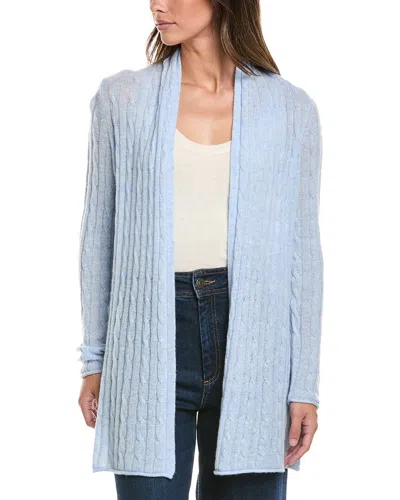 Alashan Cashmere Mini Breezy Cable Cashmere Duster Cardigan In Blue