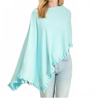 Alashan Cashmere Mini Ruffle Edge Topper In Aqua In Blue