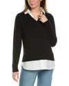 Alashan Cashmere Montage Shirttail Cashmere-blend Sweater In Black