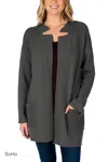 Alashan Cashmere Ottoman Ribbed Cardigan In Soho Grey In Multi