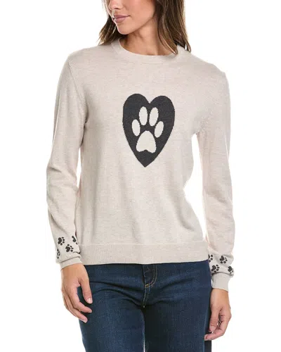 Alashan Cashmere Pet Love Crew Cashmere-blend Sweater In White