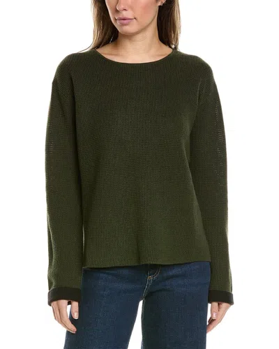 Alashan Cashmere Plaited Reversible Cashmere-blend Pullover In Green