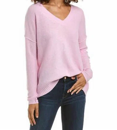 Alashan Cashmere Remi Oversized V-neck Cashmere Sweater In Pink In Black