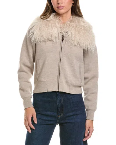 Alashan Cashmere Shae Wool Bomber Jacket In Brown