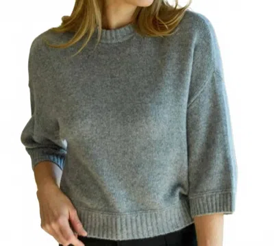 Alashan Cashmere Sienna Elbow Sleeve Crew With Lurex Sweater In Flagstone In Multi