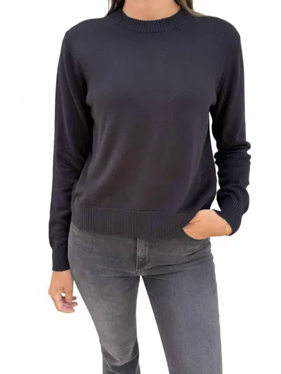 Alashan Cashmere Stacy Crew Neck Pullover In Ebony In Multi