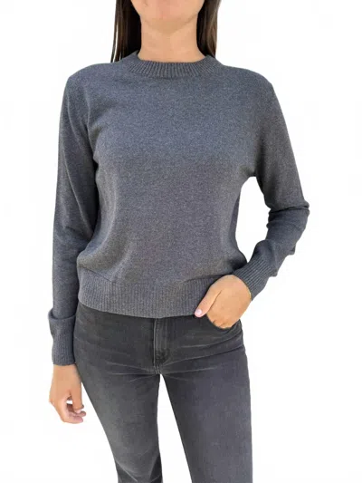 Alashan Cashmere Stacy Crew Neck Pullover In Pepper In Blue