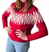 Alashan Cashmere Sunburst Fair Isle Raglan In Ruby In Red