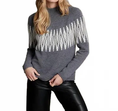 Alashan Cashmere Sunburst Fair Isle Raglan In Stone In Gray