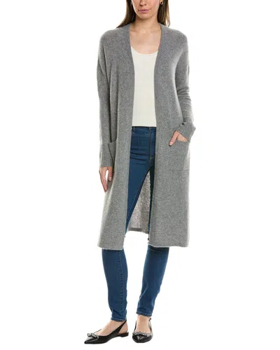 Alashan Cashmere Technical Kick Back Long Cashmere Cardigan In Gray