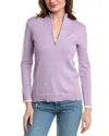 Alashan Cashmere Tee Time Cashmere-blend 1/2-zip Pullover In Purple