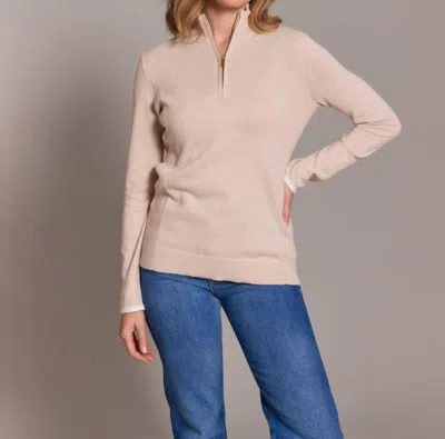 Alashan Cashmere Tee Time Half Zip Pullover In White