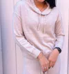 Alashan Cashmere Terry Cowl Neck Sweater In Ecru