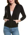Alashan Cashmere Terry Stitch Zip Cashmere-blend Hoodie In Black