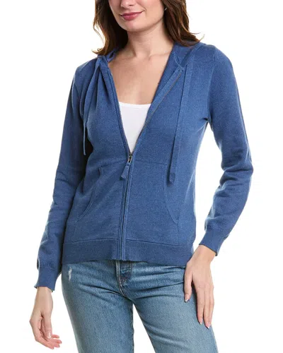 Alashan Cashmere Terry Stitch Zip Cashmere-blend Hoodie In Blue