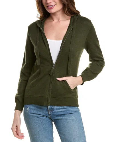 Alashan Cashmere Terry Stitch Zip Cashmere-blend Hoodie In Green