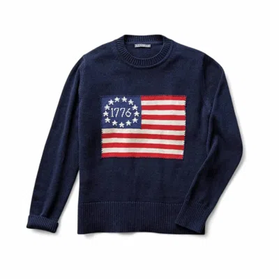 Alashan Cashmere Women's 1776 Flag Intarsia Crew Sweater In Abyss In Blue