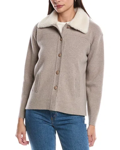 ALASHAN CASHMERE ALASHAN CASHMERE ZELLA SHERPA COLLAR WOOL JACKET