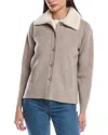 Alashan Cashmere Zella Sherpa Collar Wool Jacket In Gray
