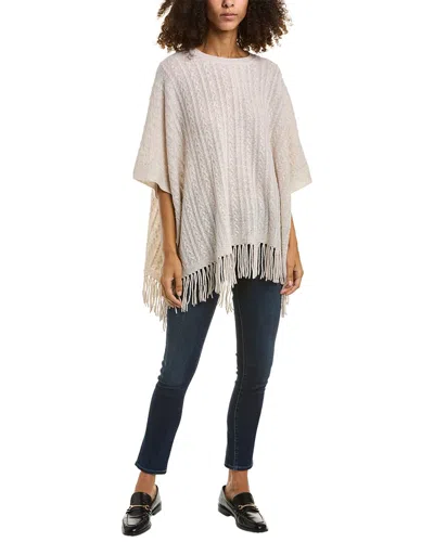 Alashan Riley Cable Wool Poncho In Beige