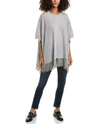 Alashan Riley Cable Wool Poncho In Grey