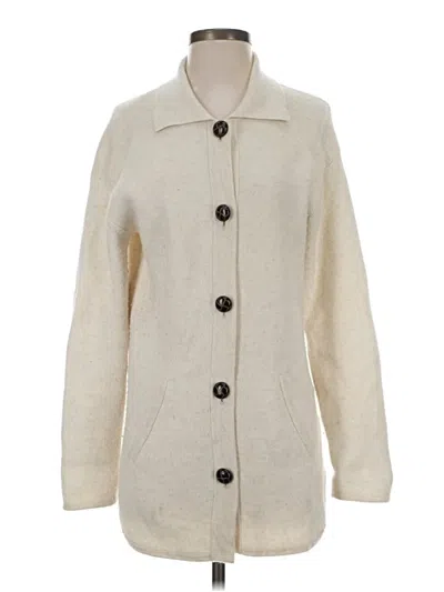 Pre-owned Alashan Wool Cardigan Sweater In Ivory