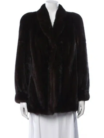 Pre-owned Alaska Fur Gallery Mink Fur Coat In Black