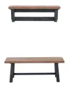 Alaterre Adam 42in Solid Wood Hook With Shelf & Bench Set